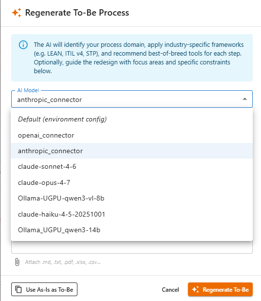 AI+ve AI model picker showing OpenAI, Anthropic, Bedrock and open-source models
